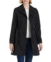 kate spade new york Women's Short Single-Breasted Pleated Back Trench Coat