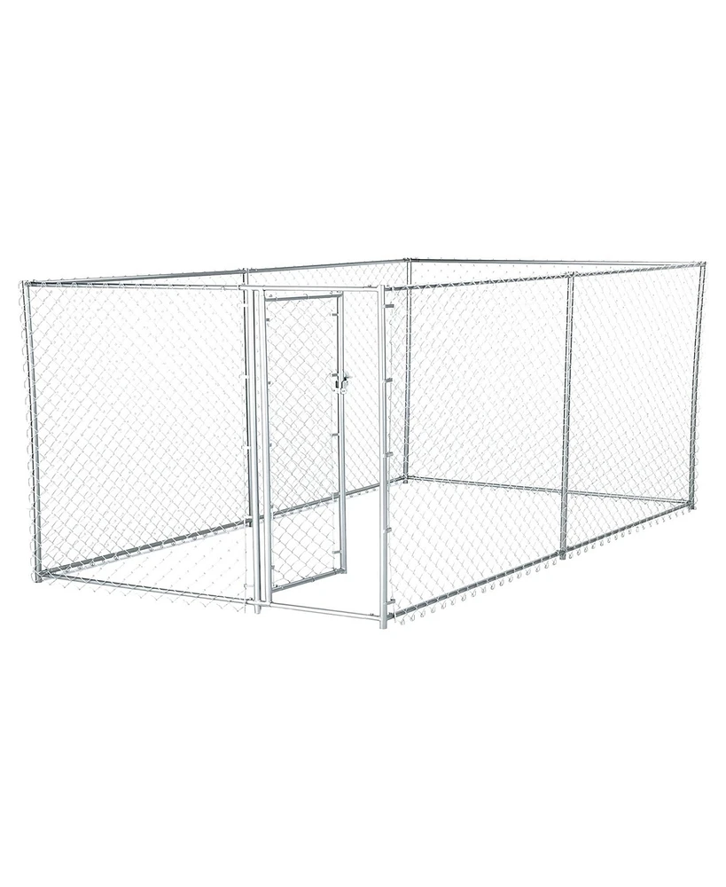 Lucky Dog 10' x 5' x 4' Heavy Duty Steel Outdoor Chain Link Dog Kennel Enclosure