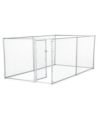 Lucky Dog 10' x 5' x 4' Heavy Duty Steel Outdoor Chain Link Dog Kennel Enclosure