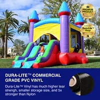 Hero Kiddo HeroKiddo Jelly Bean Castle Commercial Grade Inflatable Bounce House with Dual Lane Water Slide Combo (No Blower Included)