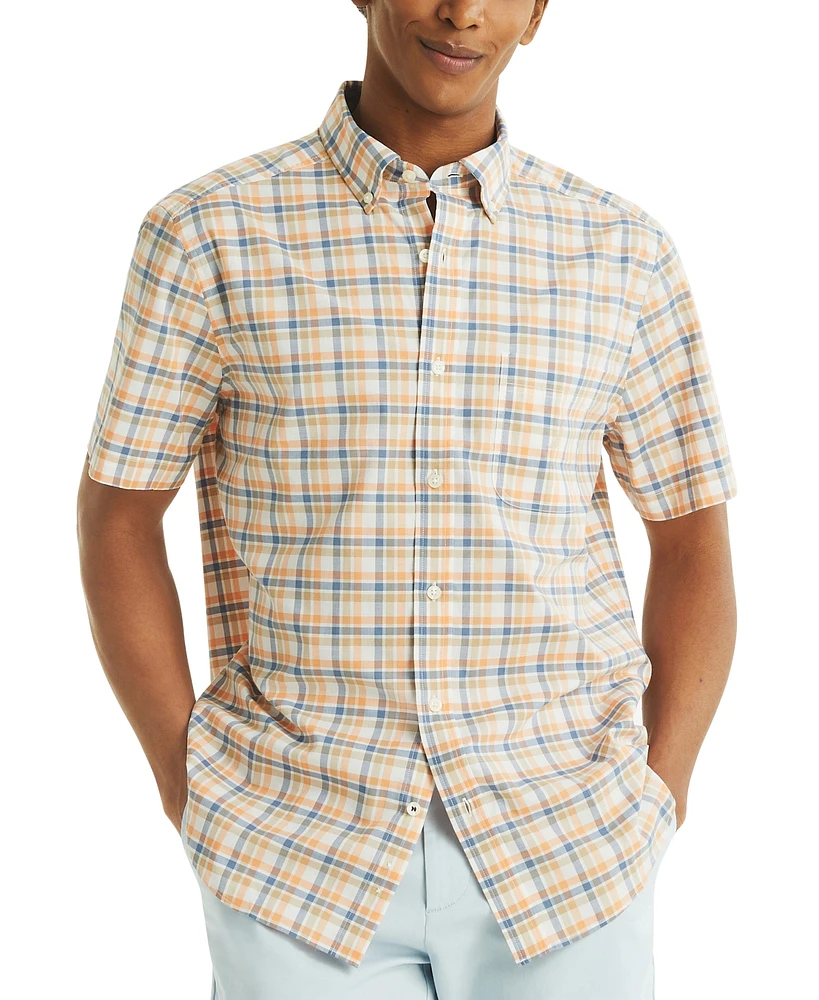 Nautica Men's Short Sleeve Button-Down Plaid Shirt