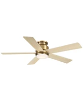 Casa Vieja 52" Grand Palm Soft Brass Led Damp Rated Hugger Fan