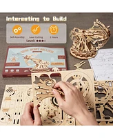 Robotime 3D Wooden Puzzle 142 Pieces Toys Diy Siege Crossbow Model Kit Wooden Craft Puzzle, Beige, 8.3"7.30"7.5"