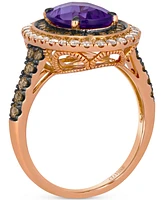 Le Vian Pink Amethyst (2-1/4 ct. t.w.), Nude Diamond (1/3 ct. t.w.) & Chocolate Diamond (1/2 ct. t.w.) Oval Ring in 14k Strawberry Gold