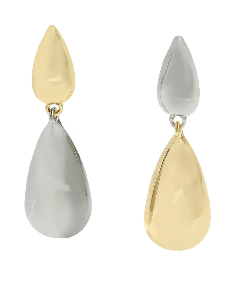 Steve Madden Two Tone Teardrop Coordinating Earrings