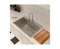 Casainc 33inch L x 22inch W Drop-in Kitchen Sink with Accessories