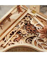 Robotime 3D Wooden Puzzle Magic Piano Mechanical Music Box, Beige, 6.7"5.5"5