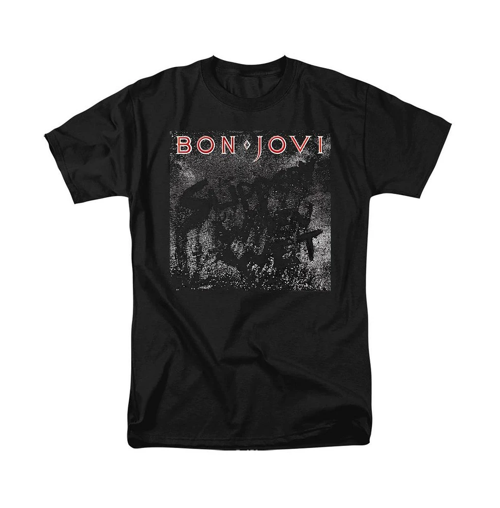 Bon Jovi Men's Slippery Cover Short Sleeve Adult Tee / T-Shirt