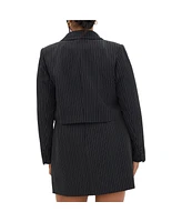 City Chic Plus Payton Pinstripe Jacket