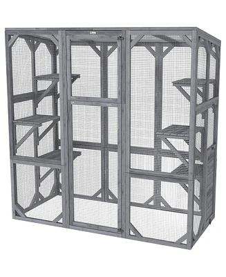 PawHut Catio Outdoor Cat Enclosure for 1-3 Cats, 59" x 28" x 60",