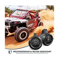 Pyle 4” Waterproof Off-Road Speakers, 900W, Compact Power Sport System (Pair)