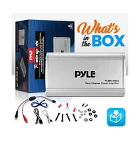 Pyle 4-Channel Weather-Resistant Audio Amplifier, Class D Compact Design, 1200W