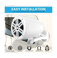 Pyle 5.25 Waterproof Marine Box Speakers, 180W, 2-Way Off-Road System (White)