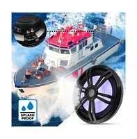 Pyle 12'' Slim Waterproof Subwoofer with Rgb Lights and Remote Control, 500W
