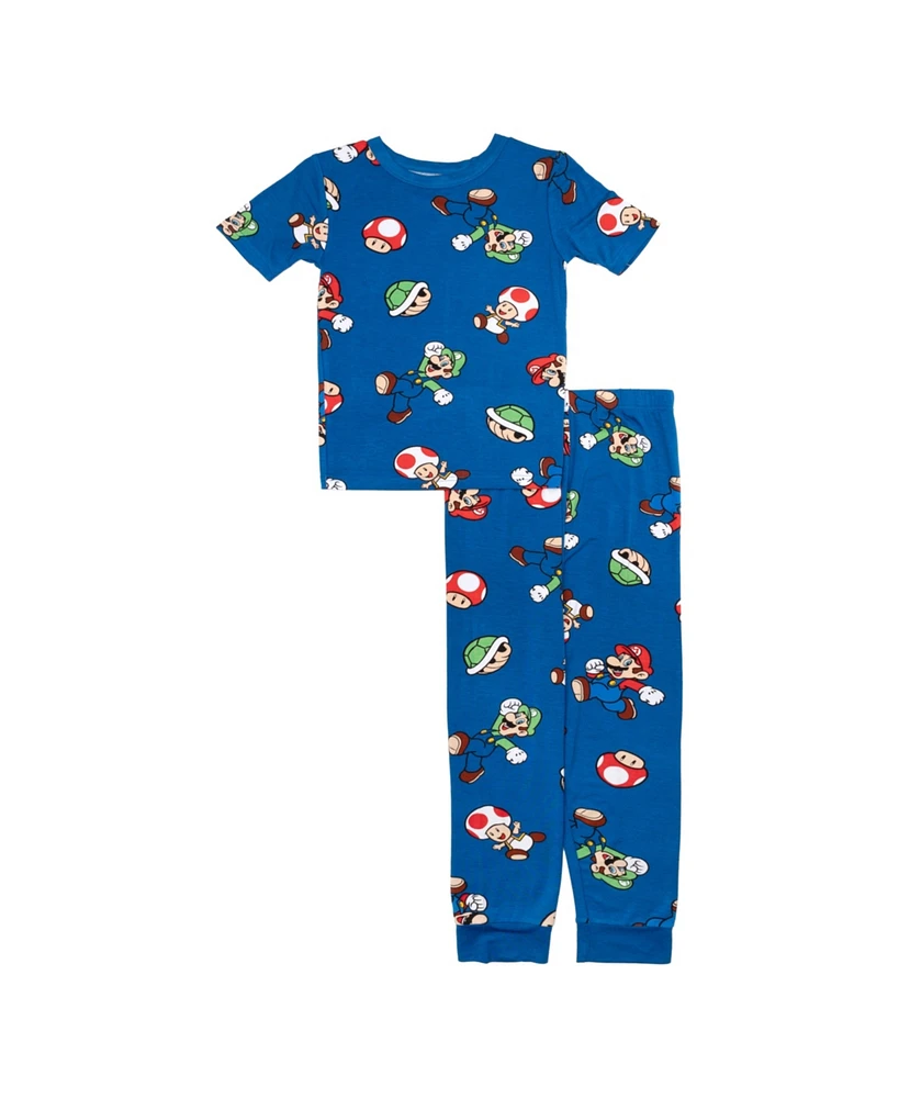 Nintendo Big Boys Short Sleeve T-Shirt and Pant, 2-Piece Pajama Set