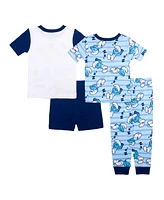 The Smurfs Toddler Boys Short Sleeve Tees, Shorts and Pant, 4-Piece Pajama Set