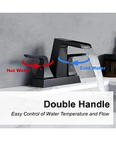 Casainc Centerset Faucet 2-handle Bathroom Faucet with Drain Assembly