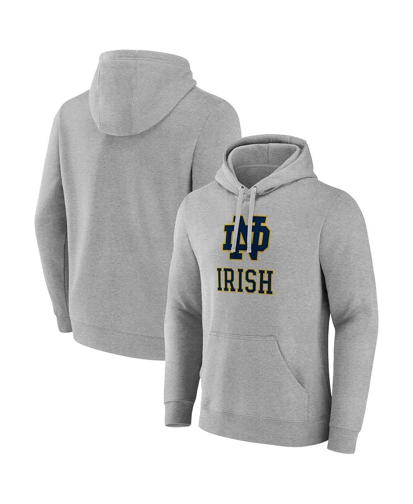 Fanatics Men's Gray Notre Dame Fighting Irish Primary Logo Pullover Hoodie