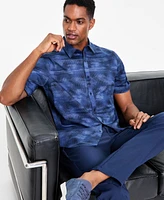 Alfani Men's Light Regular-Fit Geo-Print Button-Down Shirt, Exclusively at Macy's