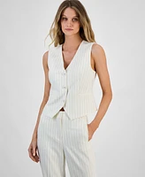 Bar Iii Women's Pinstriped Vest, Exclusively at Macy's