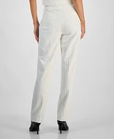 Bar Iii Women's Pinstriped Straight-Leg Pants, Exclusively at Macy's