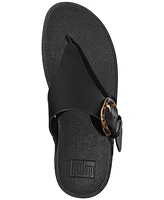 FitFlop Women's Lulu Resin-Buckle Leather Sandals