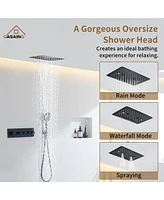 Casainc 4 Functions 15.7 Inch Flush Mount Thermostatic Shower System