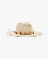 Steve Madden Beaded Straw Panama Hat