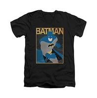 Batman Men's Simple Bm Poster Short Sleeve Adult V Neck Premium Cotton Tee / T-Shirt