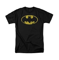 Batman Men's Classic Logo Distressed Short Sleeve Adult Tee / T-Shirt