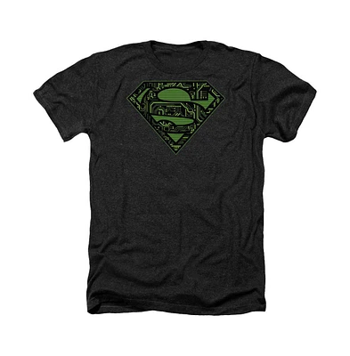 Superman Men's Circuits Shield Adult Heather Tee / T-Shirt