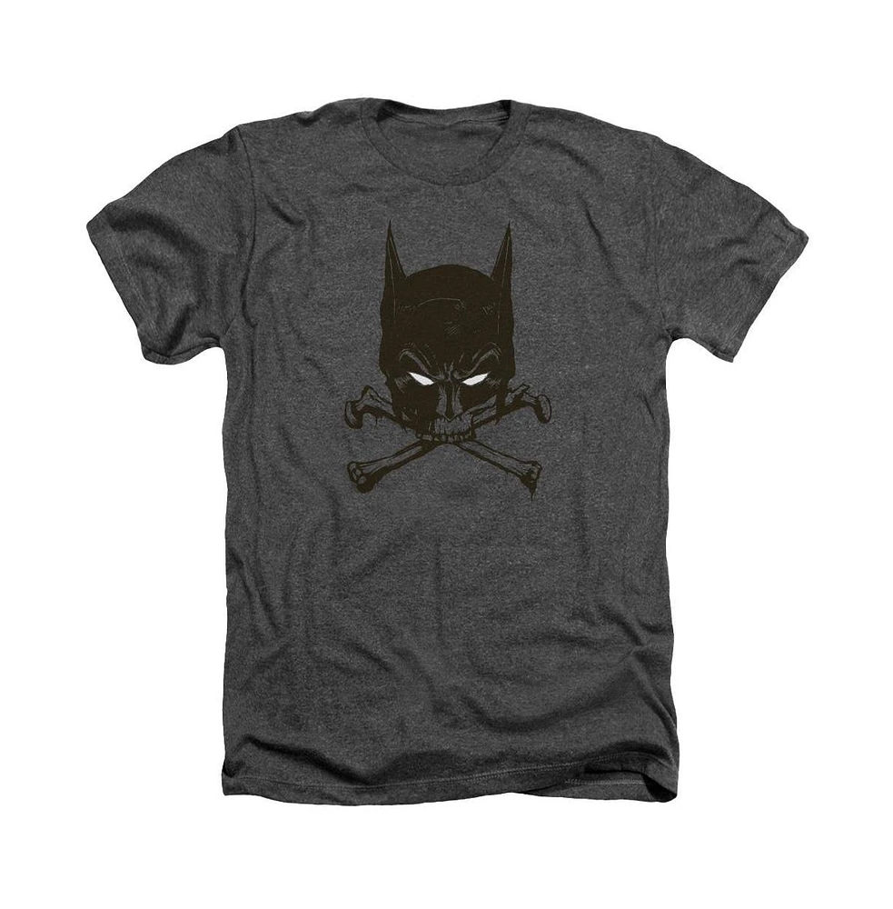 Batman Men's Bat And Bones Adult Heather Tee / T-Shirt