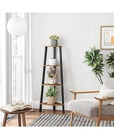 Slickblue Narrow 3-Shelf Corner Shelving Unit Plant Stand Bookcase in Wood