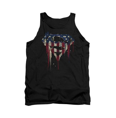 Superman Men's Bleeding Shield Adult Tank Top