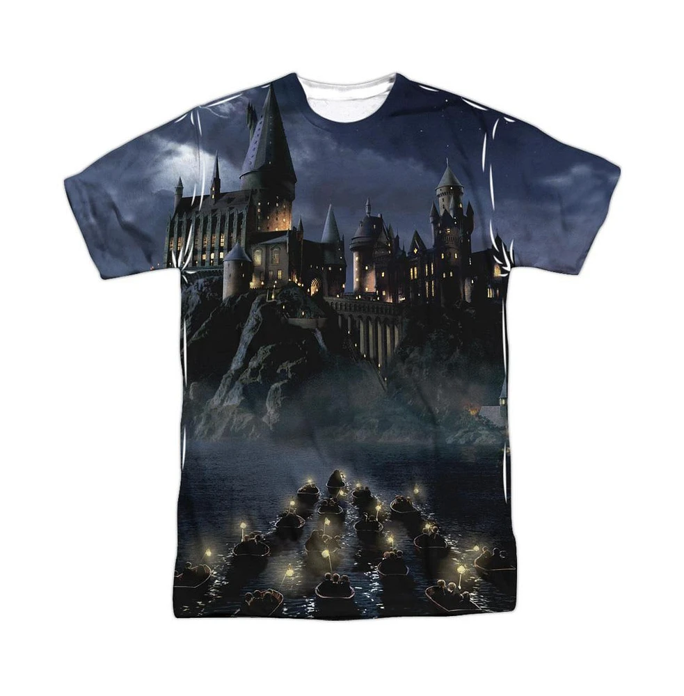 Harry Potter Men's Hogwarts Short Sleeve Adult Poly Crew Tee / T-Shirt