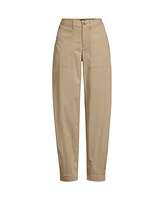 Lands' End Women's Chino High Rise Barrel Leg Utility Ankle Pants