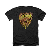 Dc Flash Mens Comics Blazing Speed Adult Heather Tee / T-Shirt