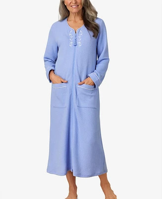 Aria Women's Long Sleeve Zip Robe