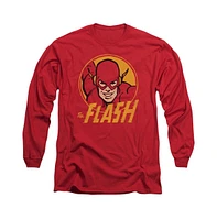 Flash Men's Dc Comics Circle Long Sleeve Adult Tee / T-Shirt