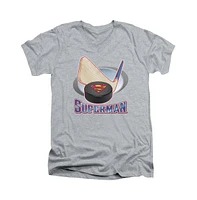 Superman Men's Hockey Stick Short Sleeve Adult V Neck Tee / T-Shirt