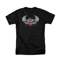 Superman Big & Tall Chrome Wings Shield Short Sleeve Adult Tee / T-Shirt