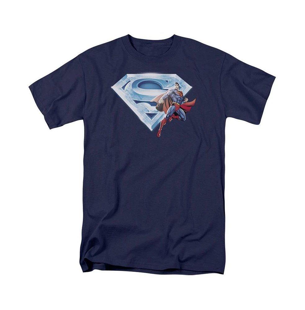 Superman Big & Tall Crystal Logo Short Sleeve Adult Tee / T-Shirt