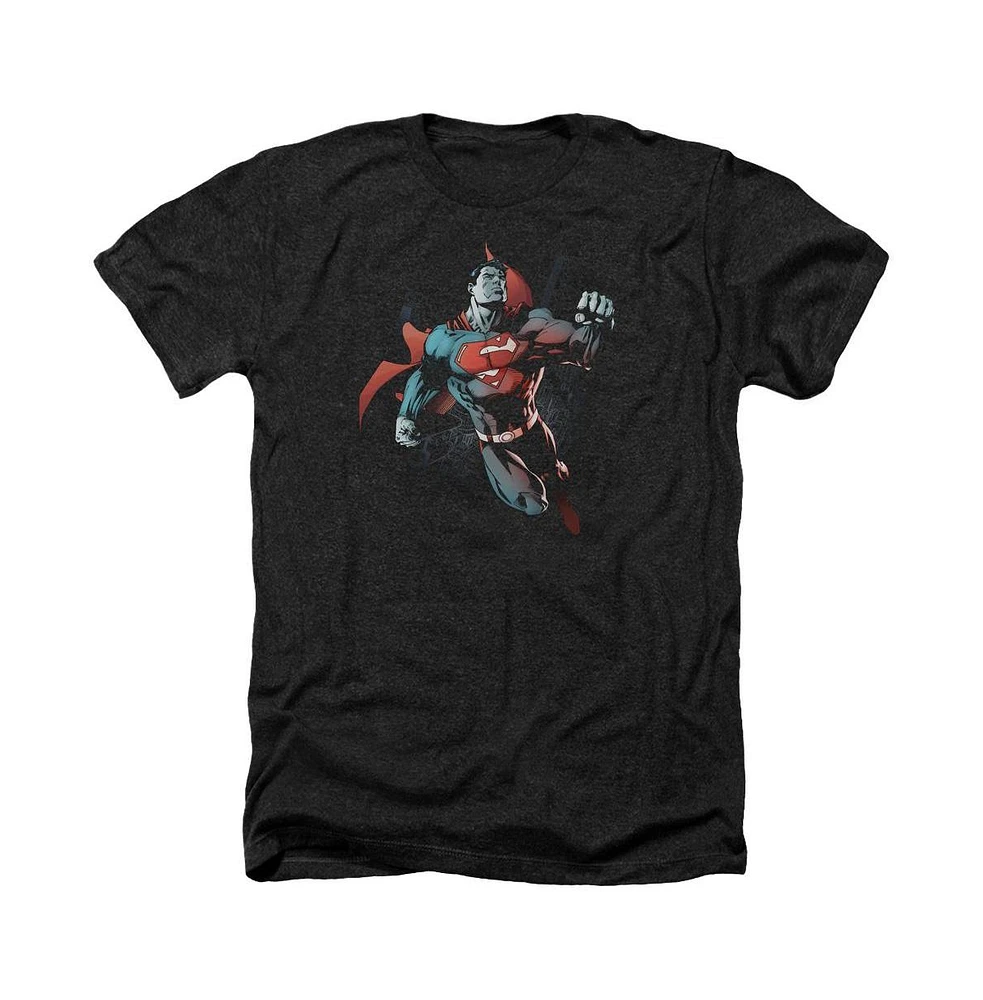 Superman Men's Up The Sky Adult Heather Tee / T-Shirt