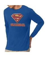 Superman Men's Super Grandma Long Sleeve Adult Tee / T-Shirt