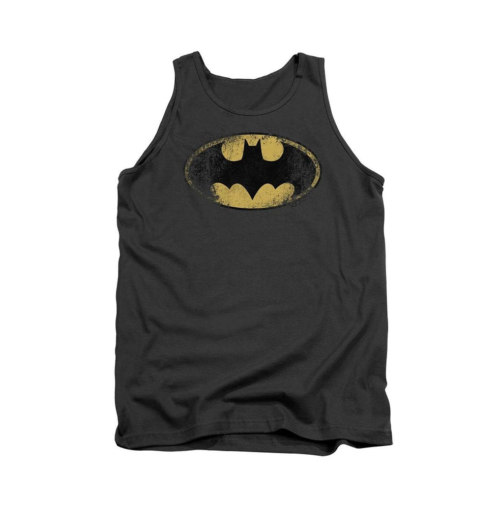 Batman Men's Destroyed Logo Adult Tank Top