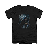 Batman Men's Light Of The Moon Short Sleeve Adult V Neck Tee / T-Shirt