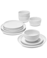 The Cellar Whiteware James 12-Pc. Low Coupe Dinnerware Set, Exclusively at Macy's