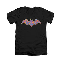 Batman Men's Gold Camo Short Sleeve Adult V Neck Premium Cotton Tee / T-Shirt