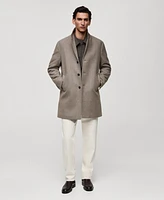 Mango Men's Slim-Fit Classic Wool-Blend Coat