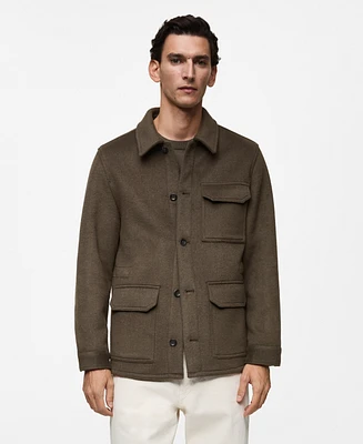 Mango Men's Wool-Blend Field Jacket